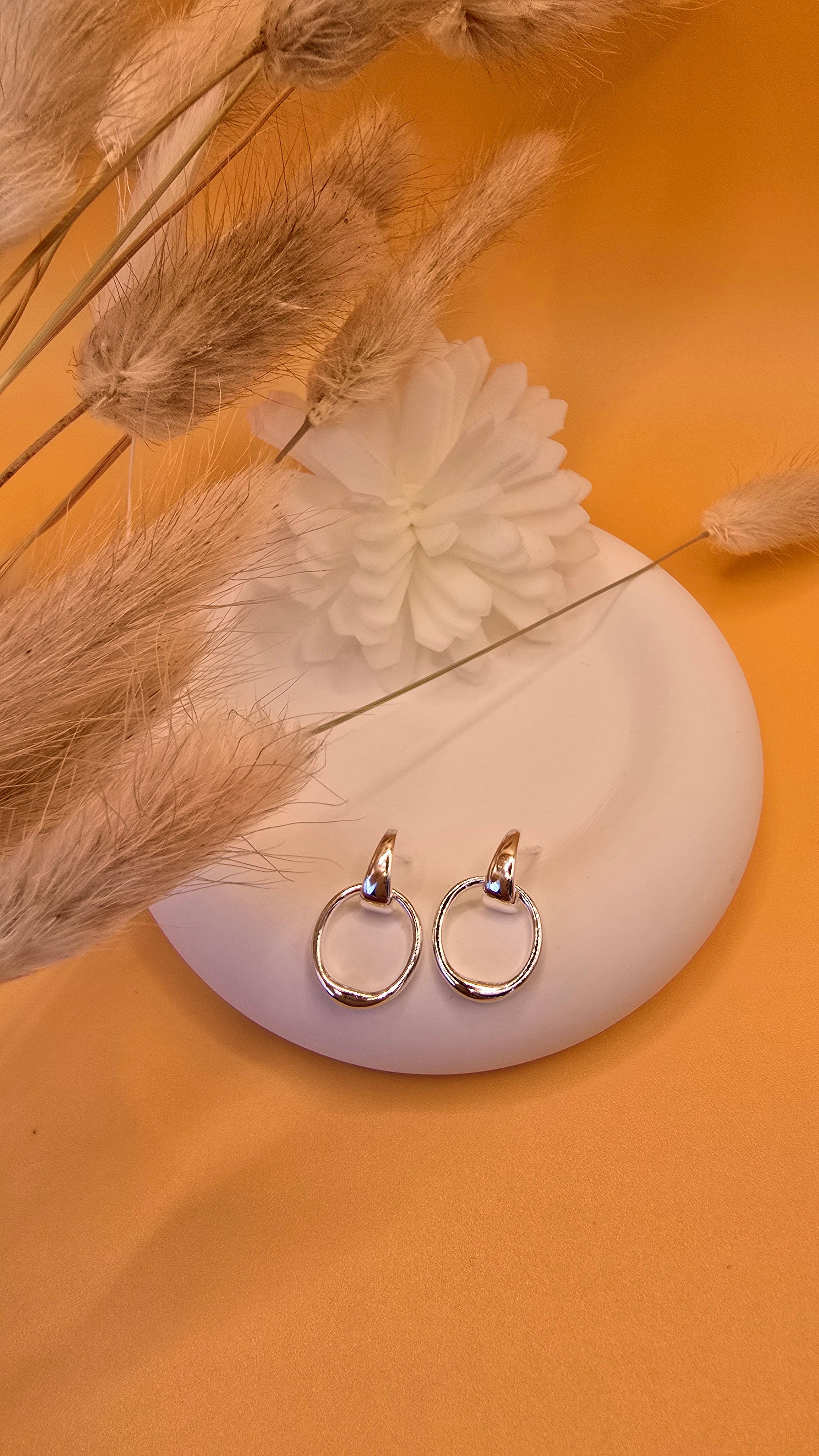 Boucles d'oreilles Loréna argentées