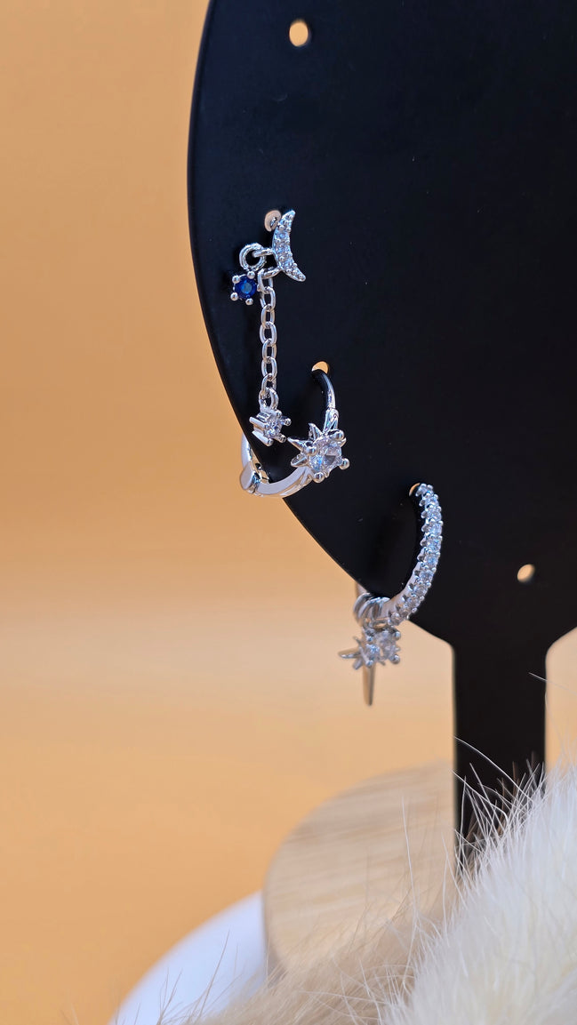 Boucles d'oreilles Léna argentées