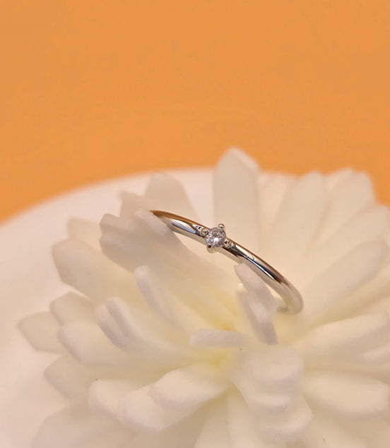 Bague solitaire d'argent