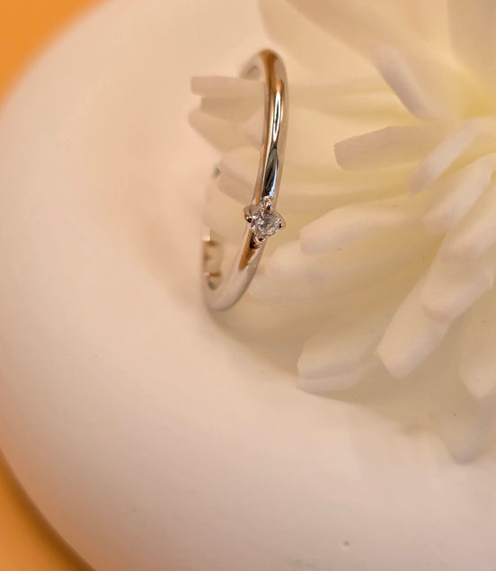 Bague solitaire d'argent