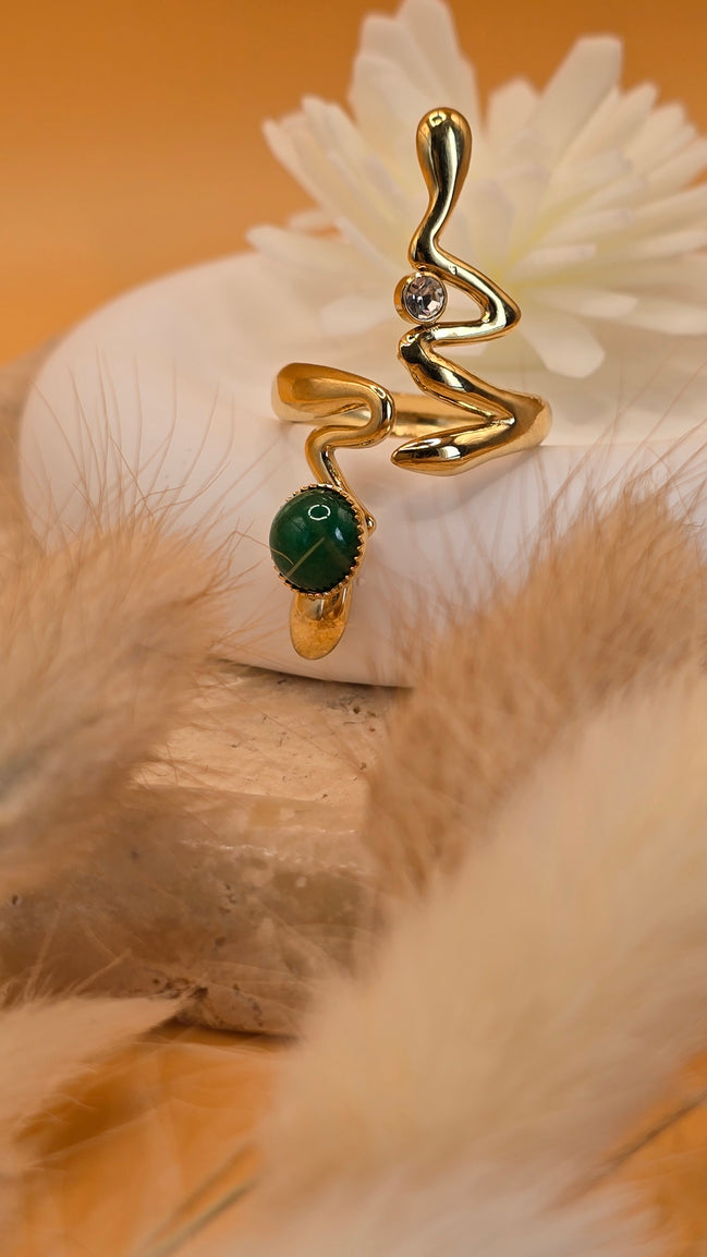 Bague pierre verte