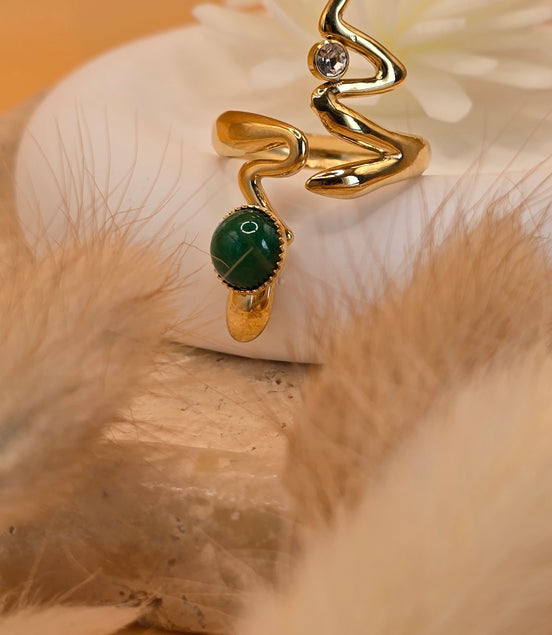 Bague pierre verte