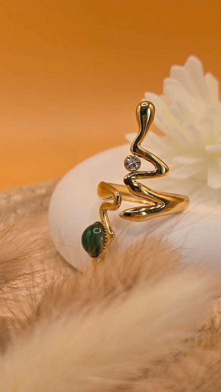Bague pierre verte