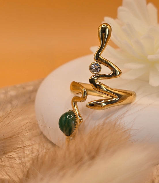 Bague pierre verte