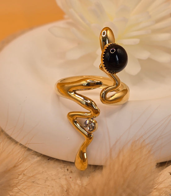 Bague pierre noire