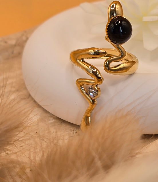 Bague pierre noire