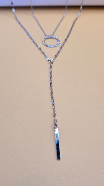 Collier long Maé argenté