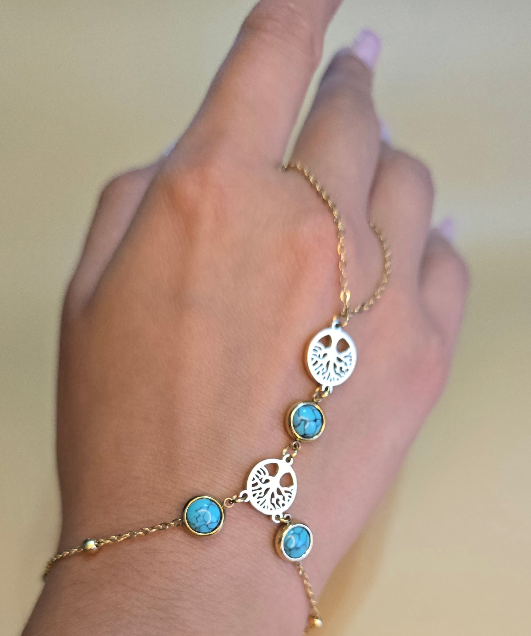 Bracelet bague arbre de vie