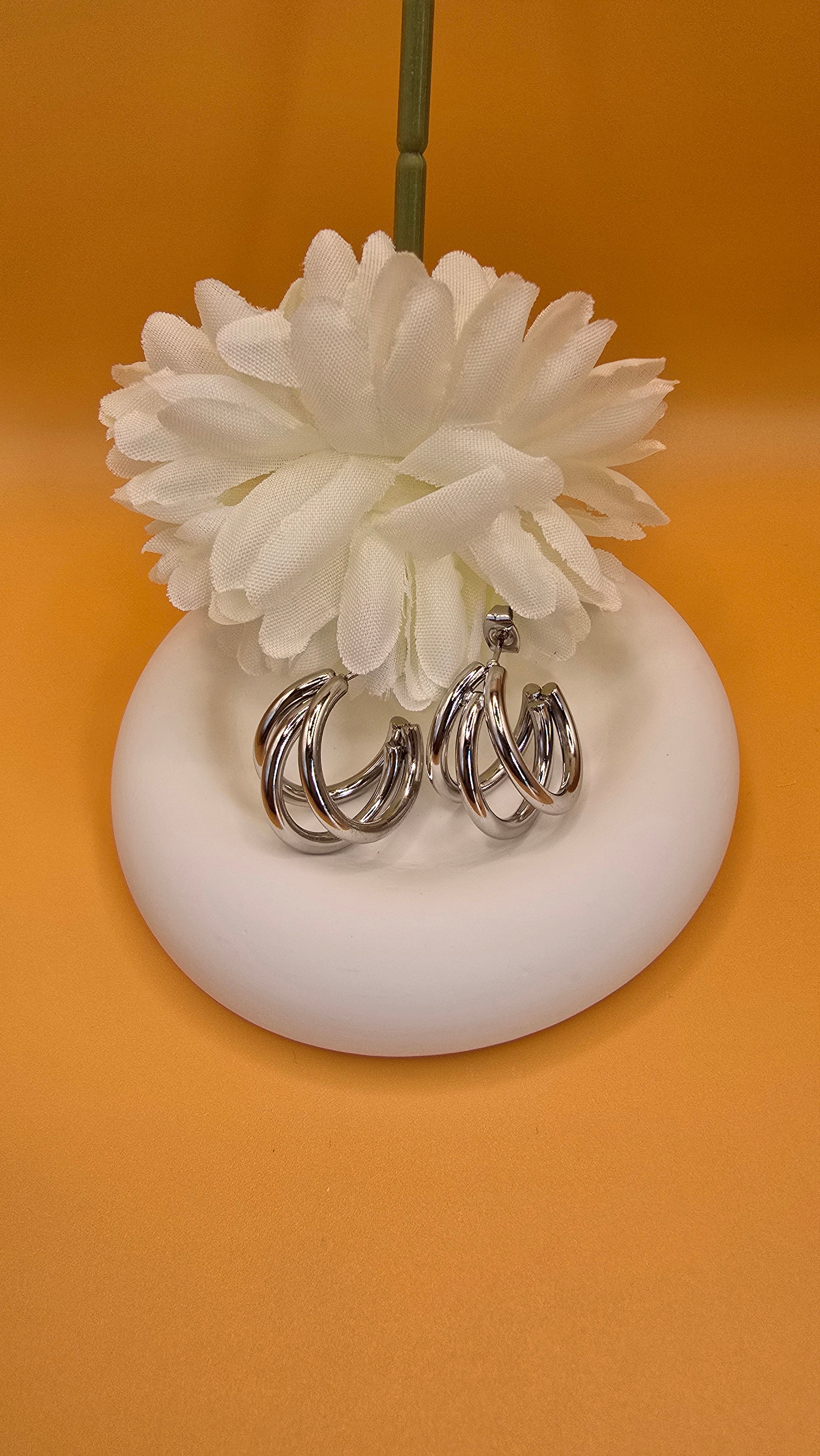 Boucles d'oreilles argentées Iris