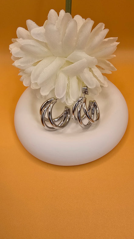 Boucles d'oreilles argentées Iris