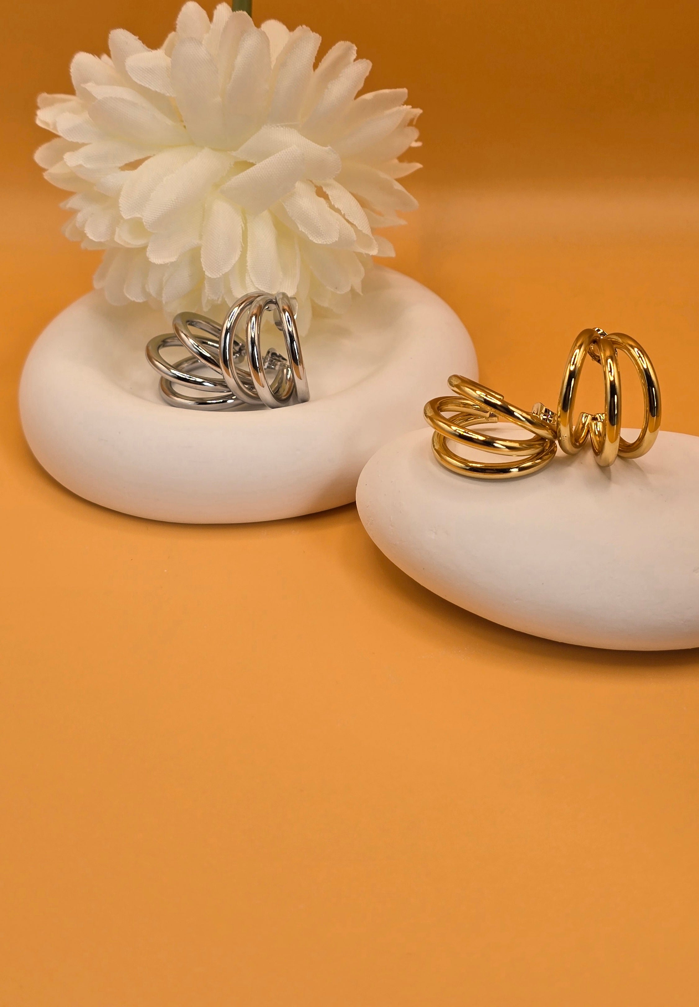 Boucles d'oreilles argentées Iris