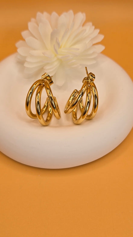 Boucles d'oreilles dorées Iris