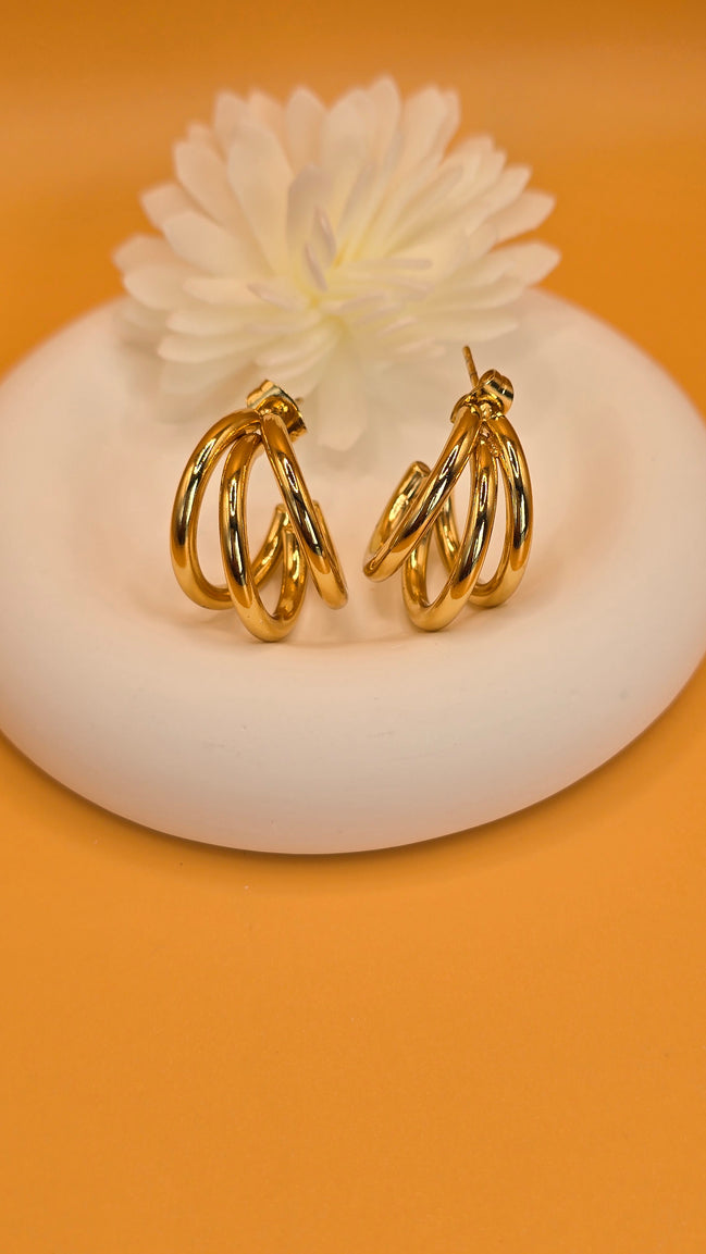 Boucles d'oreilles dorées Iris